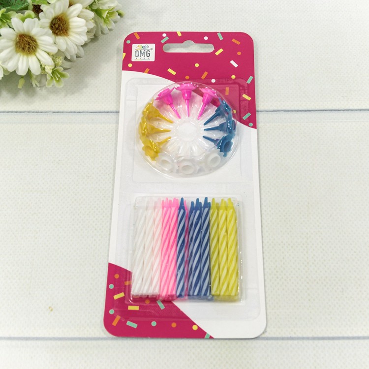 20010-20 Свечи для торта набор (24 шт.) 6см "Спираль" 1/24 1/288