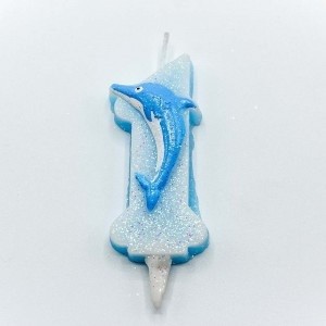 20012/1 Свечи для торта Цифра 1 "Дельфин" 6,7см 1/12 1/120