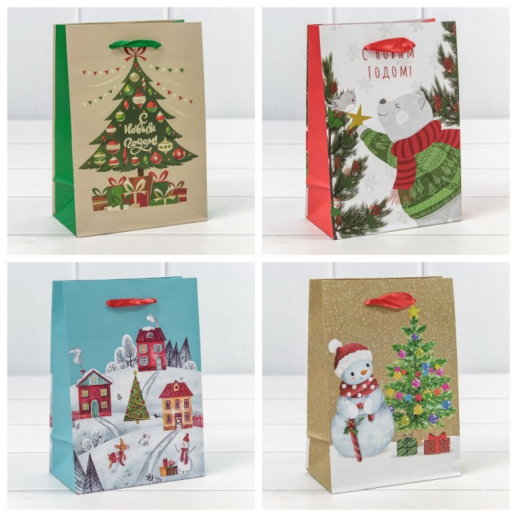 300430G	Пакет подарочный "Новый год" (микс 430) 14*20*8 128г 1/20 1/600									