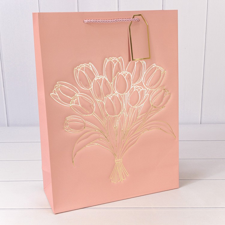 000330A	Пакет подарочный "Букет" с блеском 210г 31*42*12 1/20 1/120