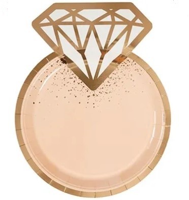 1502-5079 Тарелка фигур Свадьба LUX Peach 25см6штG