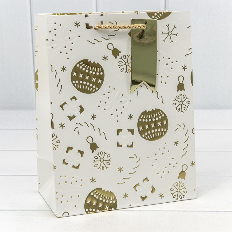 300382E Пакет подарочный с тиснением "Новый год" (микс) 18*23*10 210г 1/20 1/360