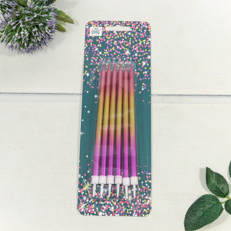 20010-5/1 Свечи для торта набор (6 шт.) 13см "Градиент 1" 1/24 1/288