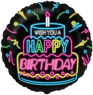 1202-3131 Шарик 45см WISH YOU A HAPPY BIRTHDAY