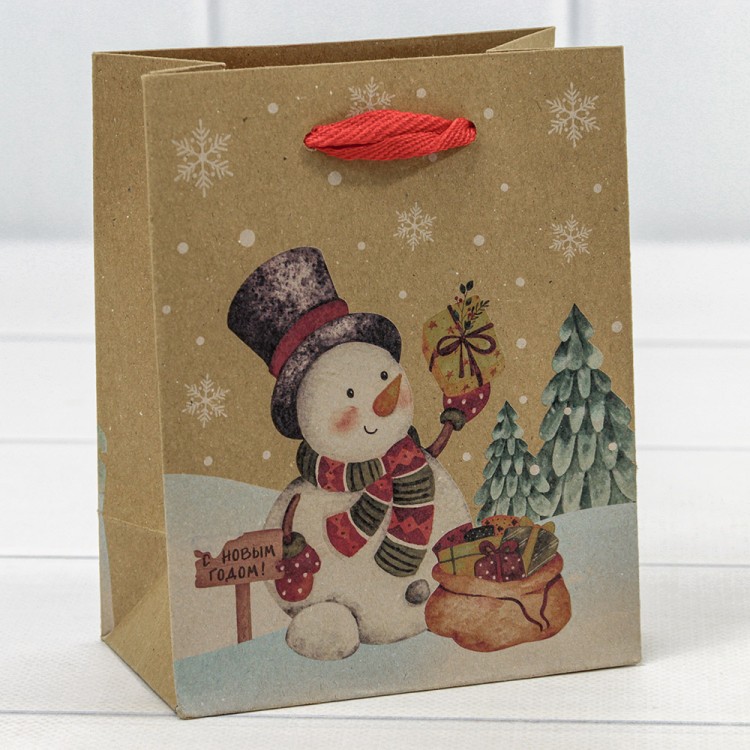 300432H	Пакет подарочный Крафт "Новый год" (микс 432) 12*15*6,7 150г 1/20 1/600			