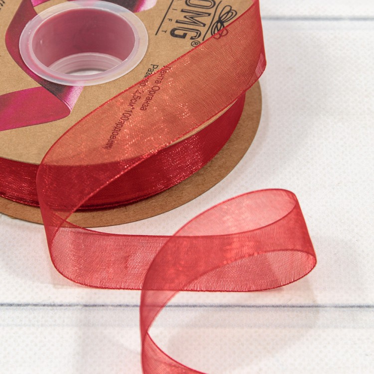 559-25/1026 Лента Органза 2,5см*100ярд Красный 1/8 1/32 559-25/1026 Лента Органза 2,5см*100ярд Красный 1/8 1/32