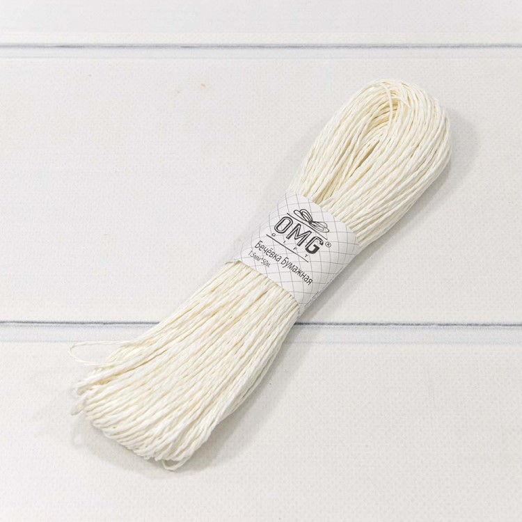 28874/12 Бечевка бумажная 1,5 мм*50 м белый 1/6 1/360