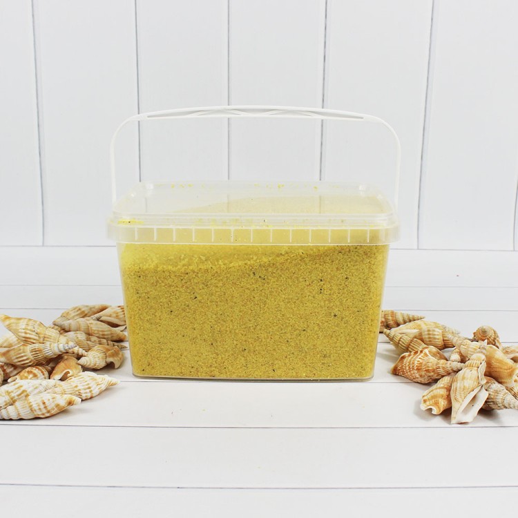 301527250409 Песок цветной лимонный (кварцевая крошка, фракция 0,5-1 мм) вес: 2500г объем: 2000мл