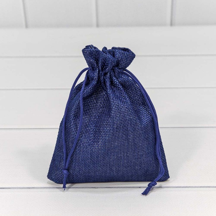 000809H/4 Мешочки из искусственного льна 12*15 см синий 1/50 1/2000 