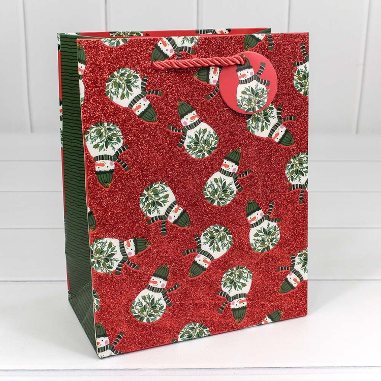 300320E Пакет подарочный с блеском "Новый год" (микс) 18*23*10 1/20 1/360