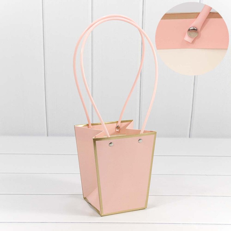 000172G/2 Пакет подарочный "Ваза для цветов" 15,5*13*9,5 с золотой рамкой Розовый 1/10 1/150 000172G/2 Пакет подарочный "Ваза для цветов" 15,5*13*9,5 с золотой рамкой Розовый 1/10 1/150