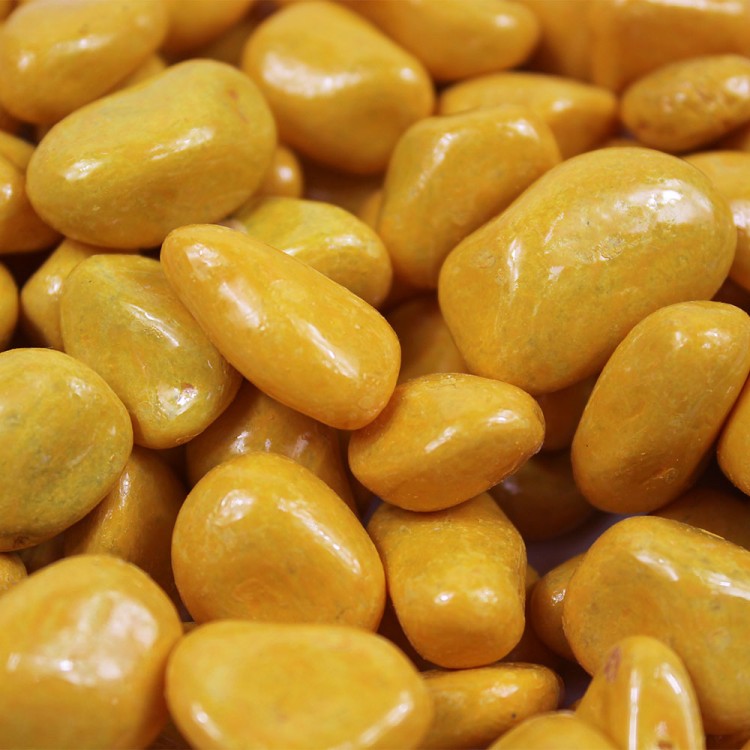 301789040505 Галька цветной крупная желтая (фракция 10-15 мм) вес: 400г