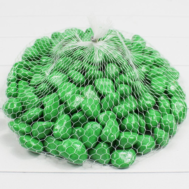 301789040506 Галька цветной крупная зеленая (фракция 10-15 мм) вес: 400г