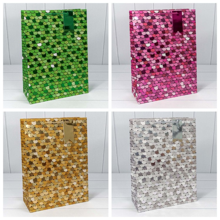 000208A Пакет подарочный с тиснением "Кружочки" (микс) 33*45*15 210г 1/20 1/120