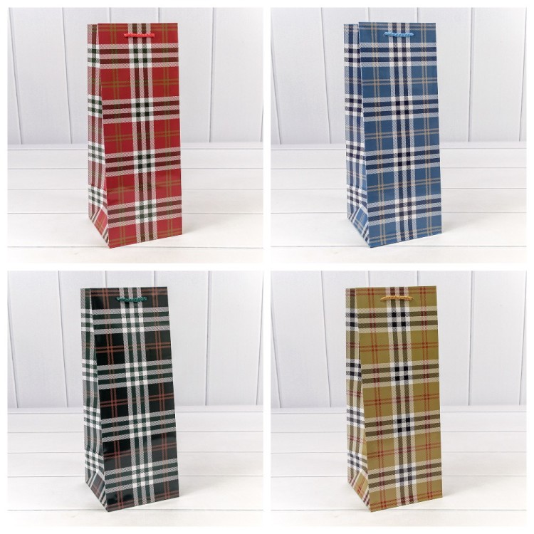 00038M Пакет подарочный "Клетки и полоски" (микс) 13*35*13 157г 1/20 1/240