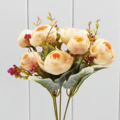 303-01-03 Искусственные цветы Ветка мини пионы (микс) 27 см 1/1