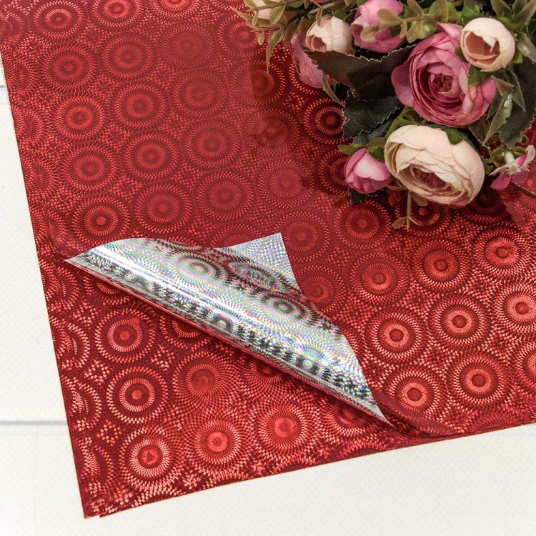 13202/4 Плёнка в листах 70*100 (10 шт.) Голография 35мкм Красный 1/50