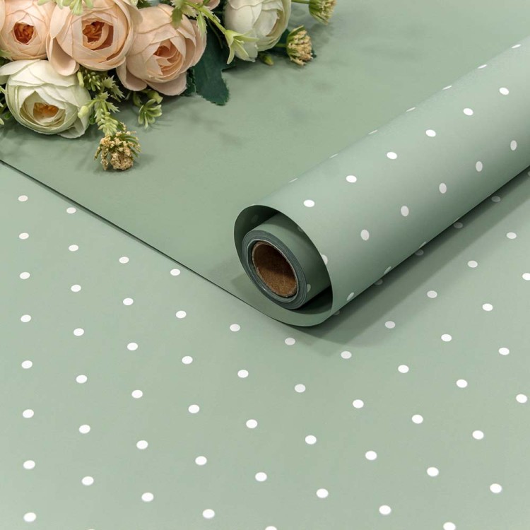 1691/5645 Плёнка 0,58*10м матовая "Мелкий горошек" 65мкм Бледно-зелёный 1/30 1691/5645 Плёнка 0,58*10м матовая "Мелкий горошек" 65мкм Бледно-зелёный 1/30