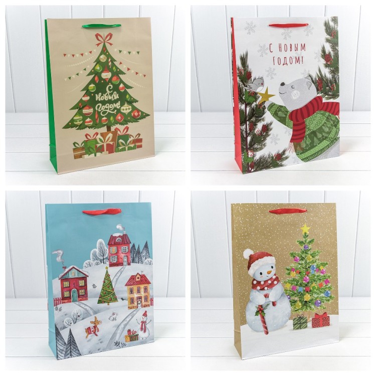 300430A	Пакет подарочный "Новый год" (микс 430) 33*45*11 157г 1/20 1/240