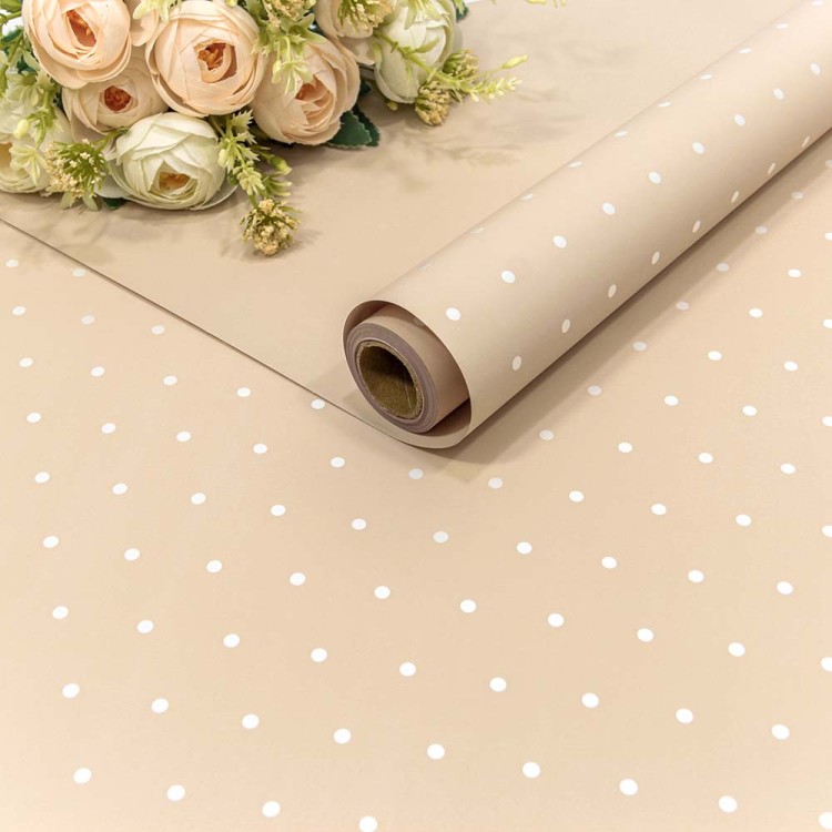 1691/7611Плёнка 0,58*10м матовая "Мелкий горошек" 65мкм Бежево-серый 1/30 1691/7611Плёнка 0,58*10м матовая "Мелкий горошек" 65мкм Бежево-серый 1/30