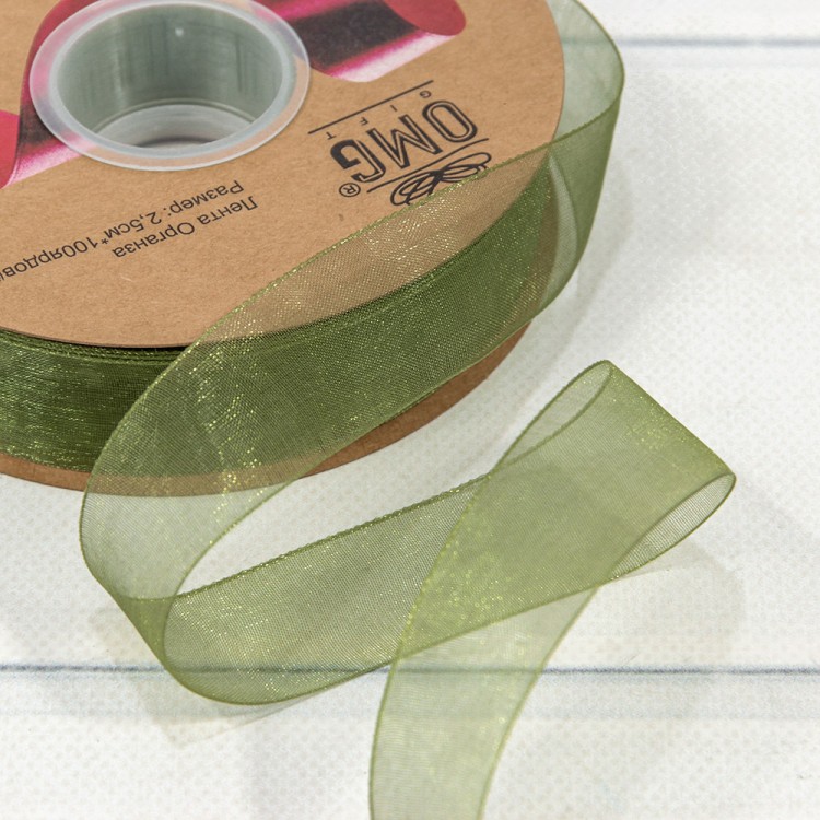 559-25/bk09 Лента Органза 2,5см*100ярд Зеленый 1/8 1/32 559-25/bk09 Лента Органза 2,5см*100ярд Зеленый 1/8 1/32
