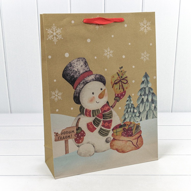 300432A	Пакет подарочный Крафт "Новый год" (микс 432) 33*45*11 150г 1/20 1/240