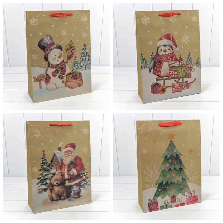 300432A	Пакет подарочный Крафт "Новый год" (микс 432) 33*45*11 150г 1/20 1/240