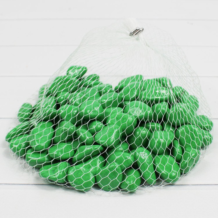 301789100506 Галька цветной крупная зеленая (фракция 10-15 мм) вес: 1000г