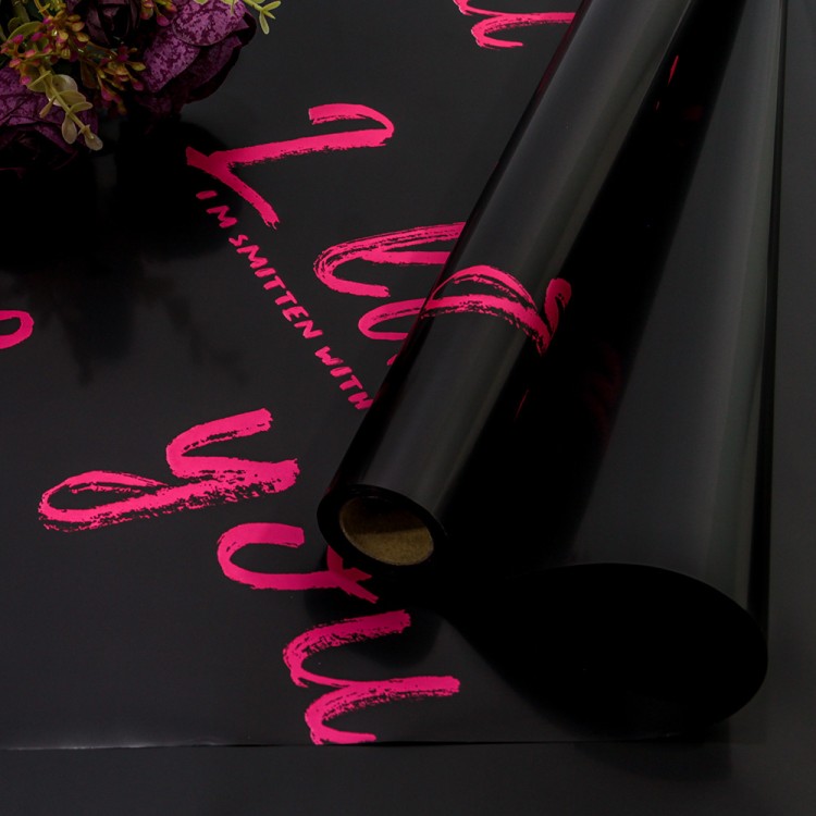 1660/3 Плёнка 0,58*10м матовая "I like you" 55мкм Чёрный 1/30																							