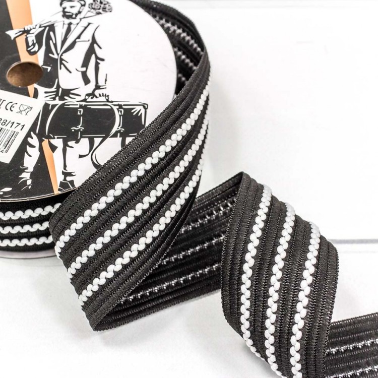 546-38/171 Лента декоративная с бахромой (полиэстер) 3,8 см*18 ярд черный 1/5 1/120 546-38/171 Лента декоративная с бахромой (полиэстер) 3,8 см*18 ярд черный 1/5 1/120