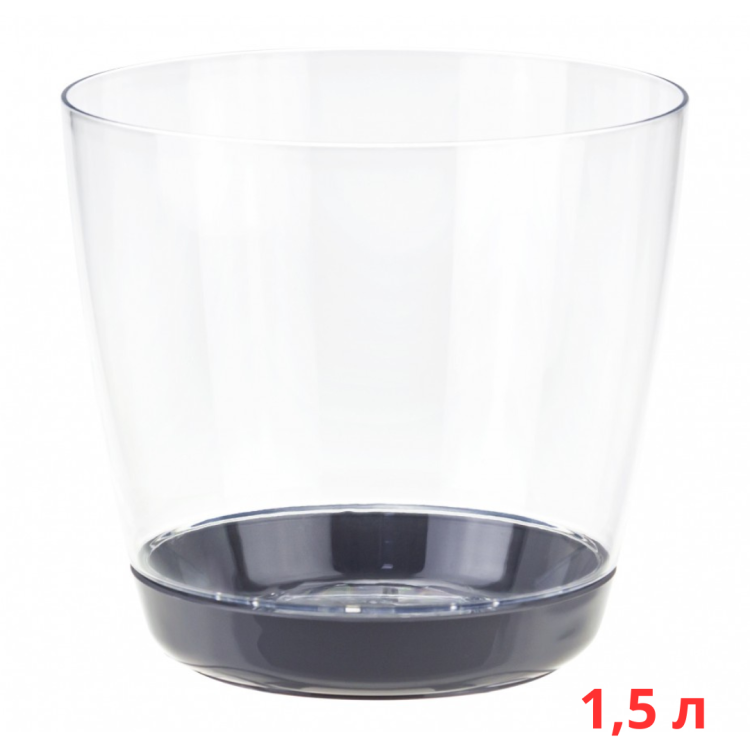 М3050/2 Кашпо ОРХИДЕЯ D140мм 1,5л с поддоном  Прозрачный