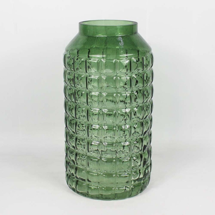 4714872570 СКАНДИК МИКС-оливковый насыщенный АЛЬХЕС ваза декоративная с текстурой большая H-300мм D-155мм (4,4 л)	