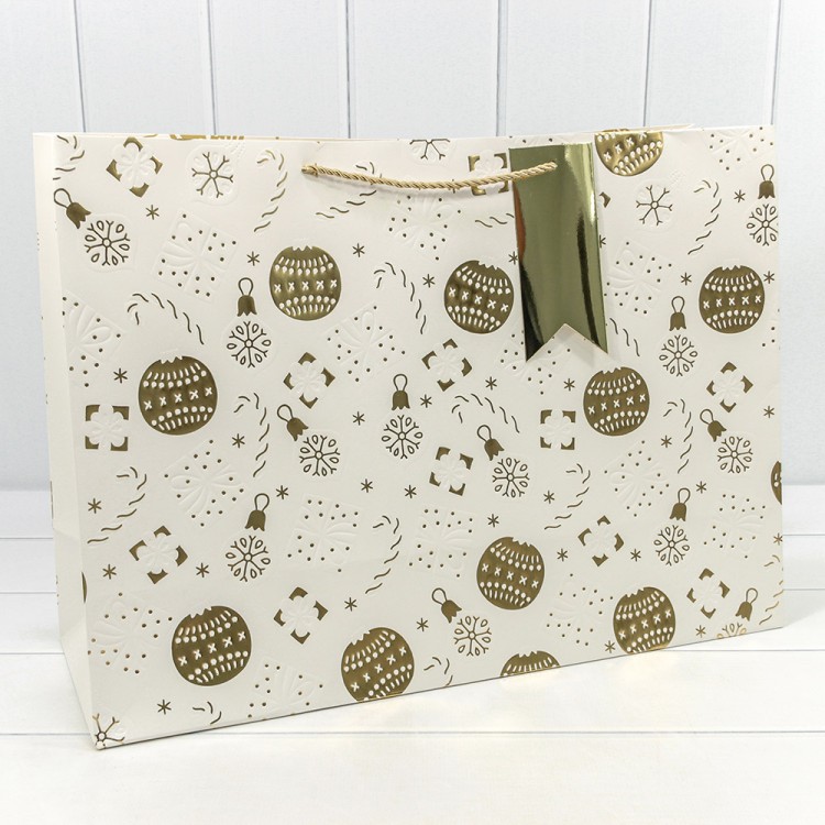 300382TA Пакет подарочный с тиснением "Новый год" (микс) 55*40*20 210г 1/20 1/80