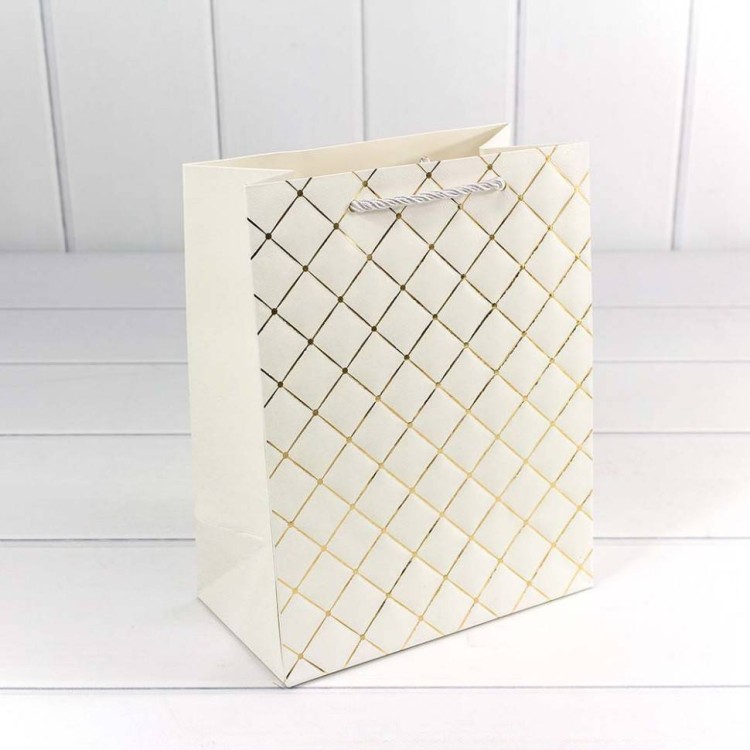 000391E/1 Пакет подарочный "Ромб" Белый 18*23*10 210г 1/20 1/160