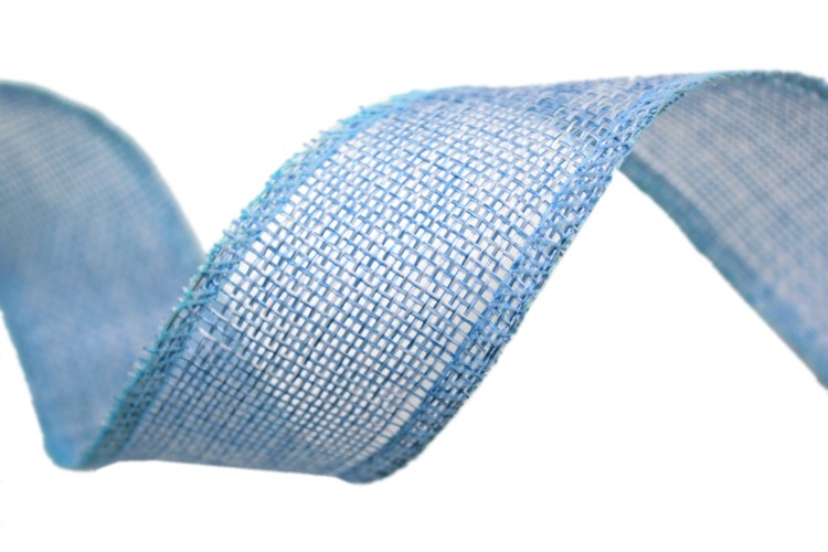 5511-40/11 Лента декоративная из искусственного льна с проволокой 4 см*25 ярд голубой 1/60 5511-40/11 Лента декоративная из искусственного льна с проволокой 4 см*25 ярд голубой 1/60