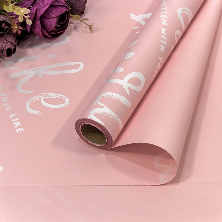 1660/699 Пленка 0,58*10м матовая "I like you" 55мкм Розовый 1/30 