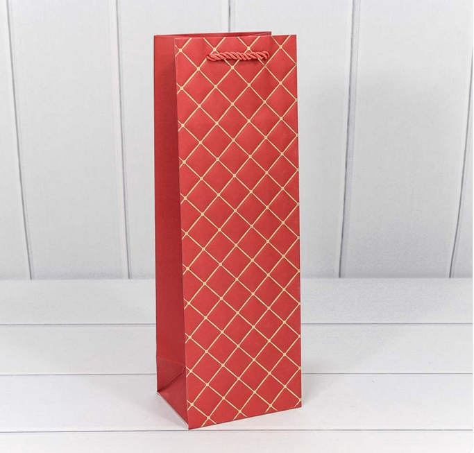 000391M/6 Пакет подарочный "Ромб" Красный 12*36*9 210г 1/20 1/120
