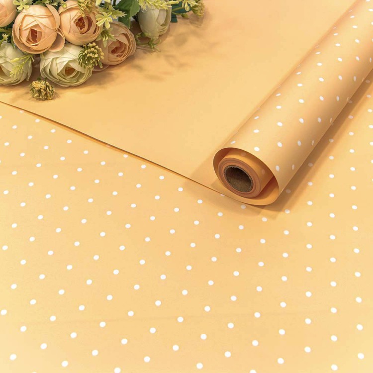 1691/1345 Плёнка 0,58*10м матовая "Мелкий горошек" 65мкм Бледно-оранжевый 1/30 1691/1345 Плёнка 0,58*10м матовая "Мелкий горошек" 65мкм Бледно-оранжевый 1/30