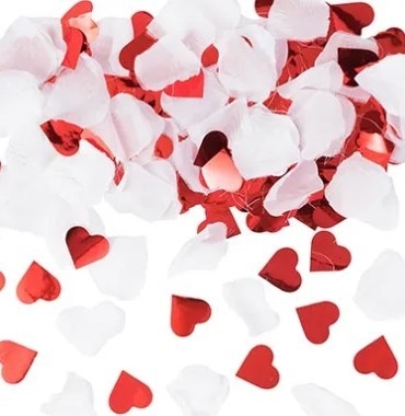 1501-3731 Хлопушка 30 см Лепестки+сердца фольга