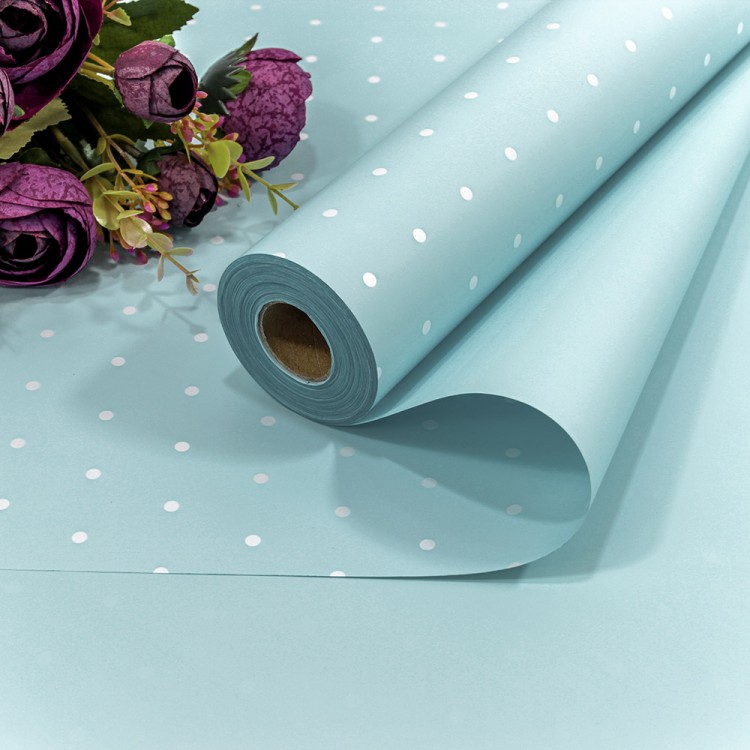 1891/7457 Плёнка 58см 800г матовая "Мелкий горошек" 65мкм Голубой 1/12 1891/7457 Плёнка 58см 800г матовая "Мелкий горошек" 65мкм Голубой 1/12