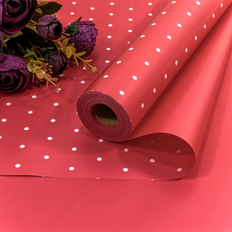 1891/3546 Плёнка 58см 800г матовая "Мелкий горошек" 65мкм Красный-3546 1/12 1891/3546 Плёнка 58см 800г матовая "Мелкий горошек" 65мкм Красный-3546 1/12
