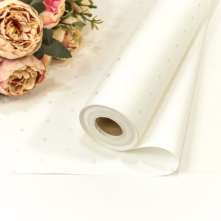 1891/2 Плёнка 58см 800г матовая "Мелкий горошек" 65мкм Белый 1/12 1891/2 Плёнка 58см 800г матовая "Мелкий горошек" 65мкм Белый 1/12