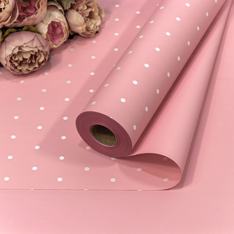 1891/0331 Плёнка 58см 800г матовая "Мелкий горошек" 65мкм Розовый 1/12 1891/0331 Плёнка 58см 800г матовая "Мелкий горошек" 65мкм Розовый 1/12