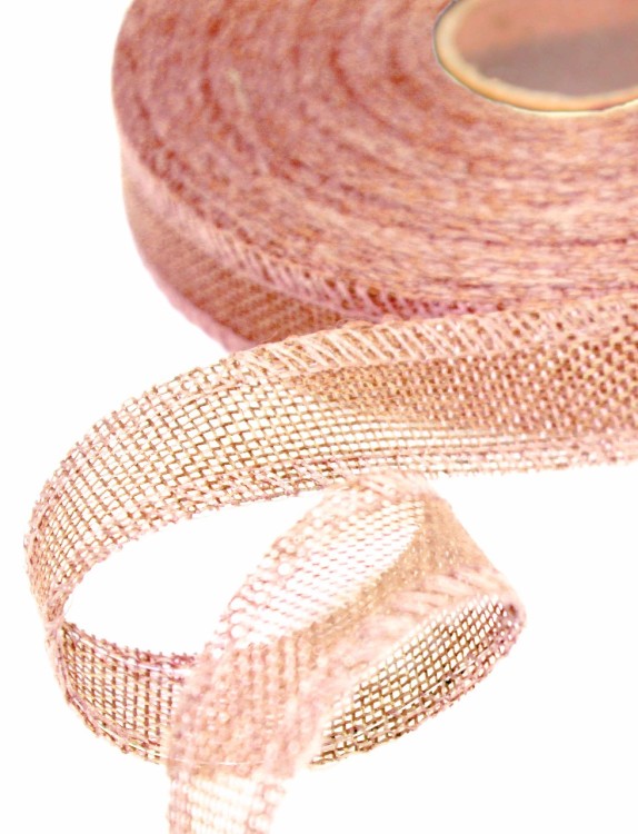 5511-25/A13 Лента декоративная из искусственного льна с проволокой 2,5 см*25 ярд персиковый 1/100 5511-25/A13 Лента декоративная из искусственного льна с проволокой 2,5 см*25 ярд персиковый 1/100