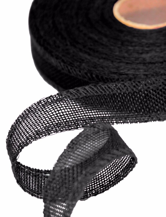 5511-25/A15 Лента декоративная из искусственного льна с проволокой 2,5 см*25 ярд черный 1/100 5511-25/A15 Лента декоративная из искусственного льна с проволокой 2,5 см*25 ярд черный 1/100