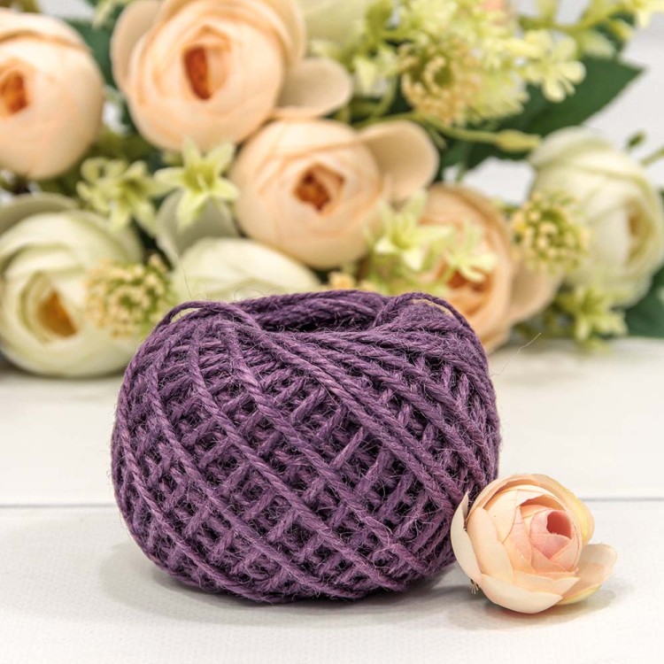 2887/5 Бечёвка из льна 1,5мм*50м двухслойная Фиолетовый 1/12 1/120